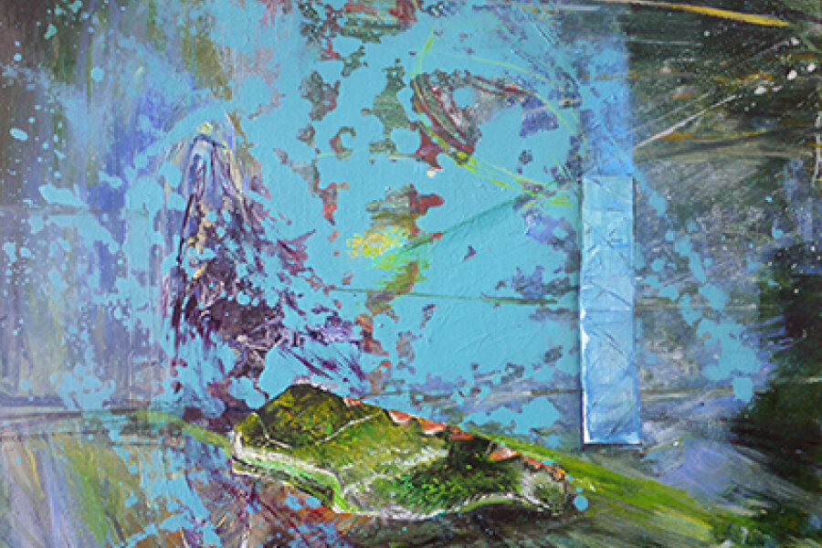 Ina Bierstedt, Mouse on Mars, 2021, acrylic and oil on canvas, 40 x 50 cm, photo Gunter Lepkowski